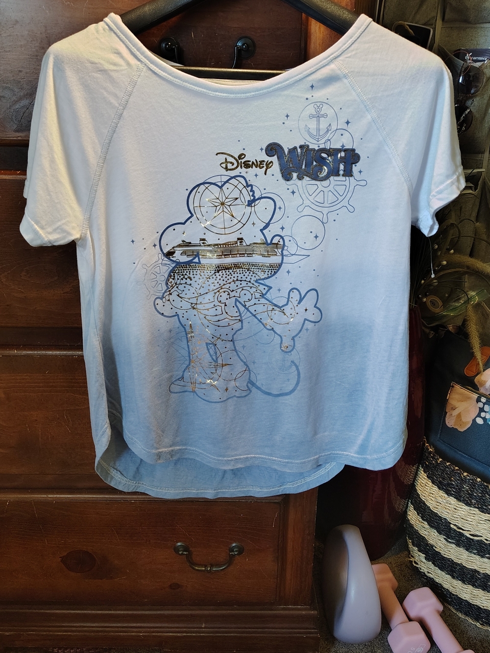 Disney Light Blue 'Wish' Graphic Short Sleeve Tee
